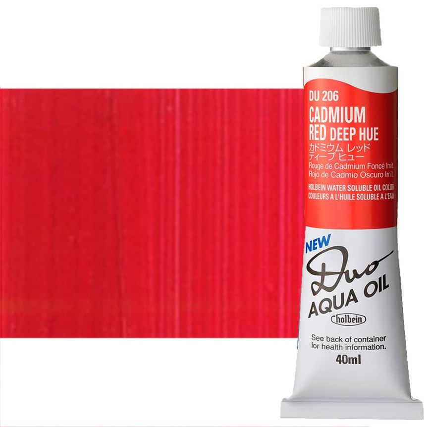 Holbein Duo Aqua Water-Soluble Oil Color 40 ml Tube - Cadmium Deep Red Hue