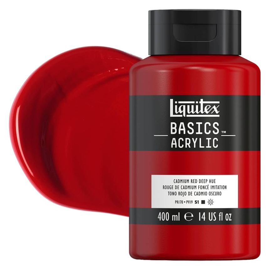 Liquitex Basics Acrylic Paint Cadmium Red Deep Hue 400ml
