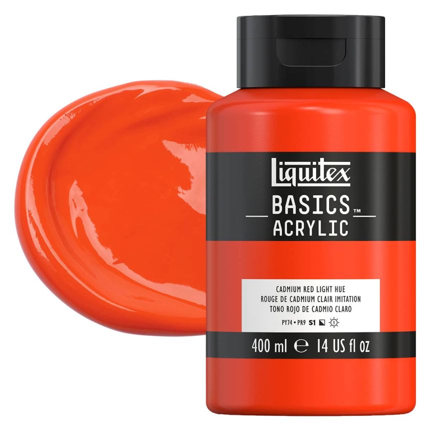 Liquitex Basics Acrylic Paint Cadmium Red Light Hue 400ml