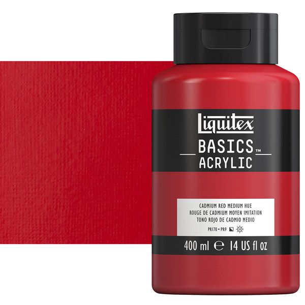 Liquitex Basics Acrylic Paint Cadmium Red Medium Hue 400ml