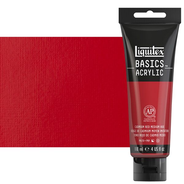Liquitex Basics Acrylic Paint Cadmium Red Medium Hue 4oz