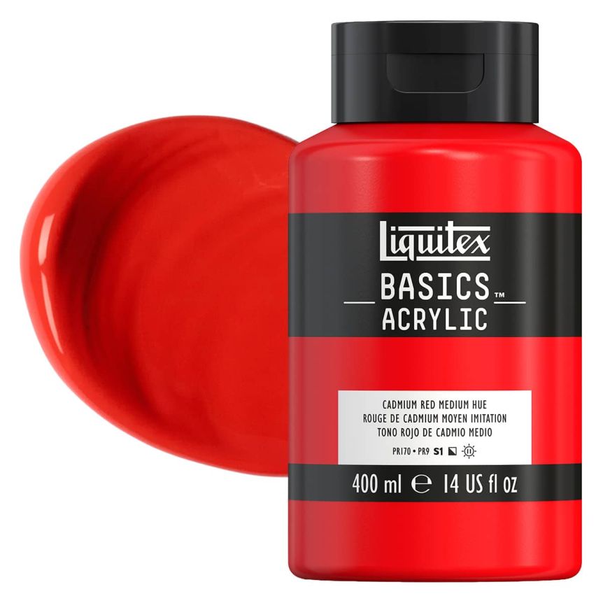 Liquitex Basics Acrylic Paint Cadmium Red Medium Hue 400ml