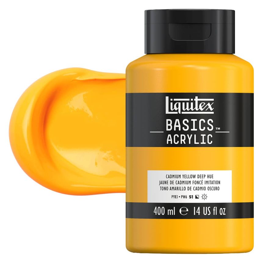 Liquitex Basics Acrylic Paint Cadmium Yellow Deep Hue 400ml