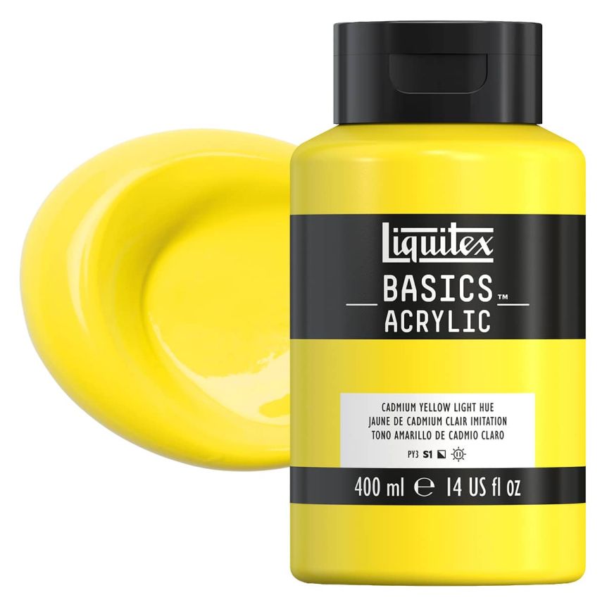 Liquitex Basics Acrylic Paint Cadmium Yellow Light Hue 400ml
