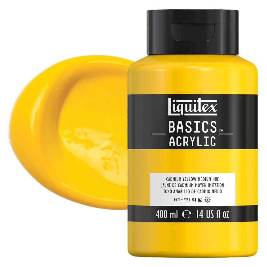 Liquitex Basics Acrylic Paint Cadmium Yellow Medium Hue 400ml