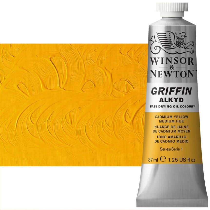 Winsor & Newton Griffin Alkyd Fast-Drying Oil Color - Cadmium Yellow Medium Hue, 37ml Tube