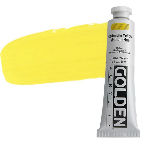 GOLDEN Heavy Body Acrylics - Cadmium Yellow Medium Hue, 2oz Tube