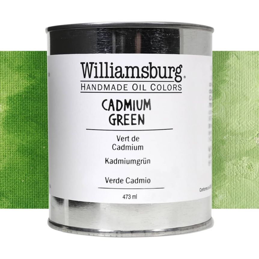 Williamsburg Handmade Oil Paint - Cadmium Green, 473ml