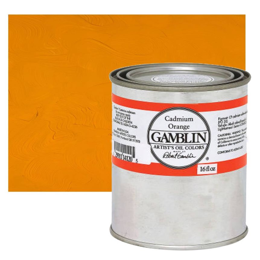Gamblin Artists Oil - Cadmium Orange, 16oz Can