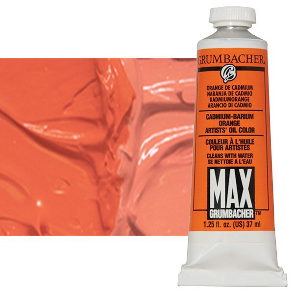 MAX Water-Mixable Oil Color 37 ml Tube - Cadmium Orange