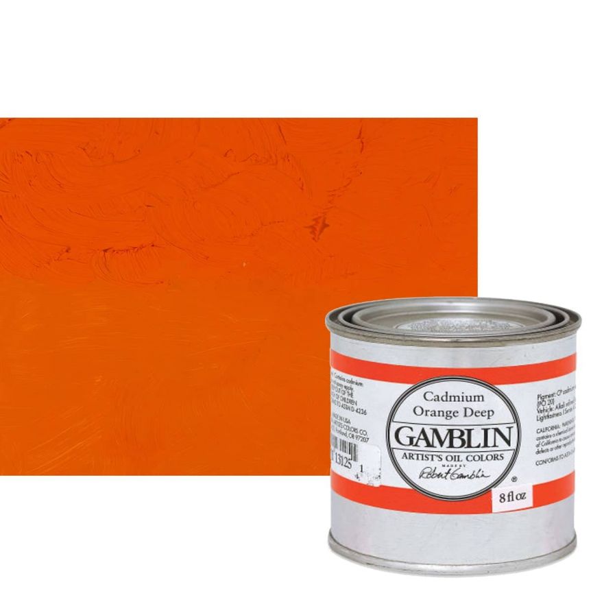 Gamblin Artists Oil - Cadmium Orange Deep, 8oz Can