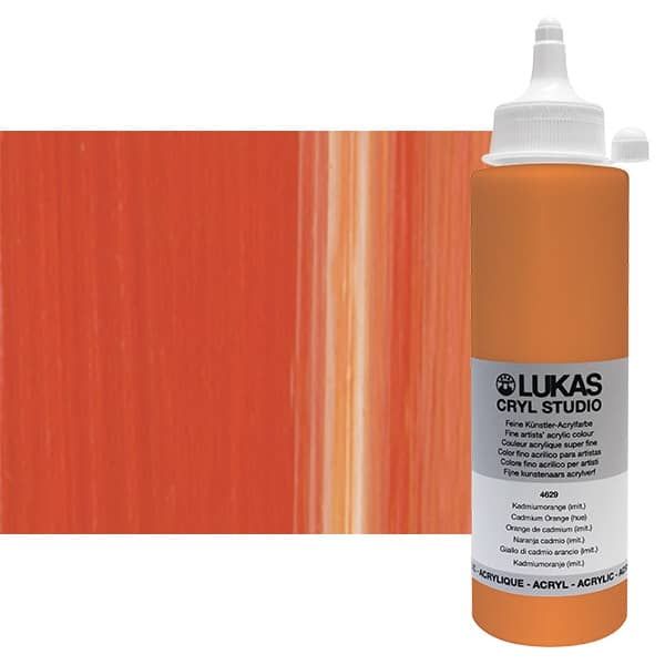 Cryl Studio Acrylic Paint - Cadmium Orange Hue, 250ml Bottle