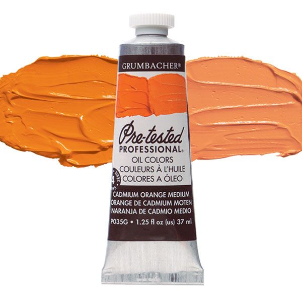 Grumbacher Pre-Tested Oil Paint 37 ml Tube - Cadmium Orange Medium