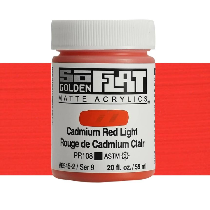 Golden SoFlat Matte Acrylic 2 oz Cadmium Red Light