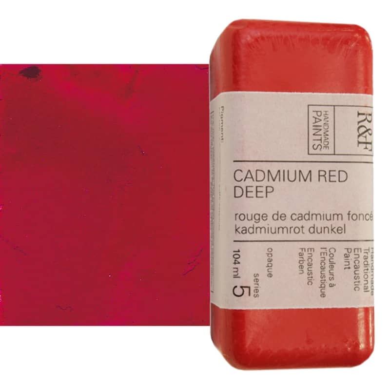 R&F Encaustic Handmade Paint 104 ml Block - Cadmium Red Deep