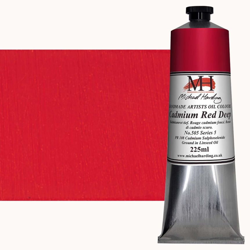 Michael Harding Oil Color - Cadmium Red Deep, 225ml Tube