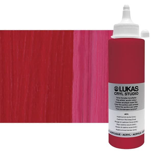 Cryl Studio Acrylic Paint - Cadmium Red Deep Hue, 250ml Bottle