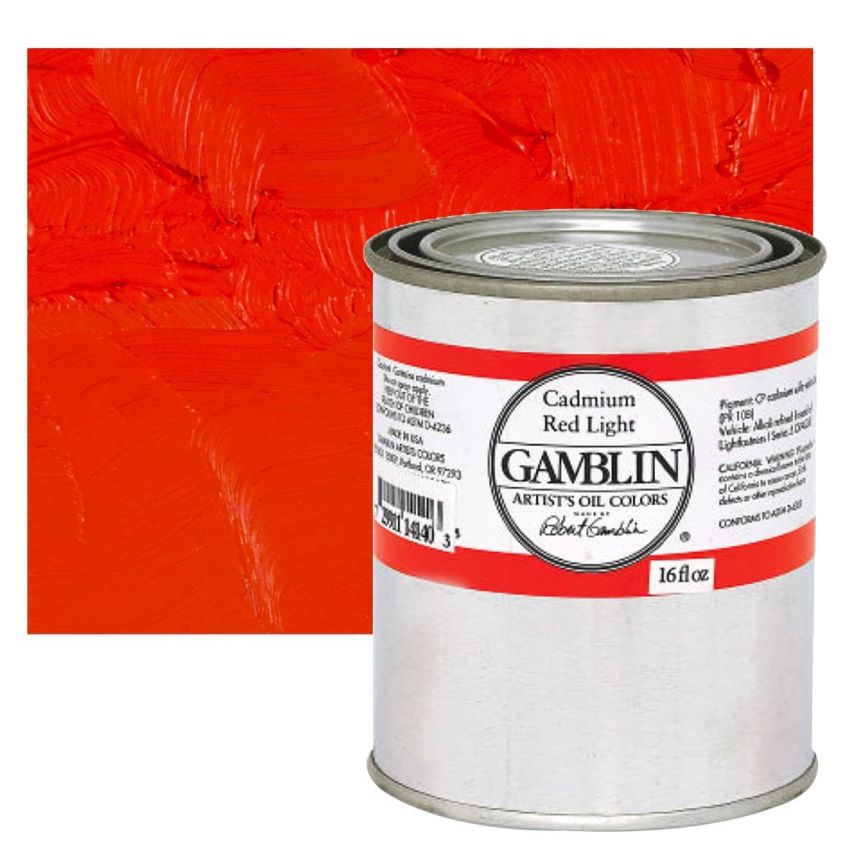 Gamblin Artists Oil - Cadmium Red Light, 16oz Can