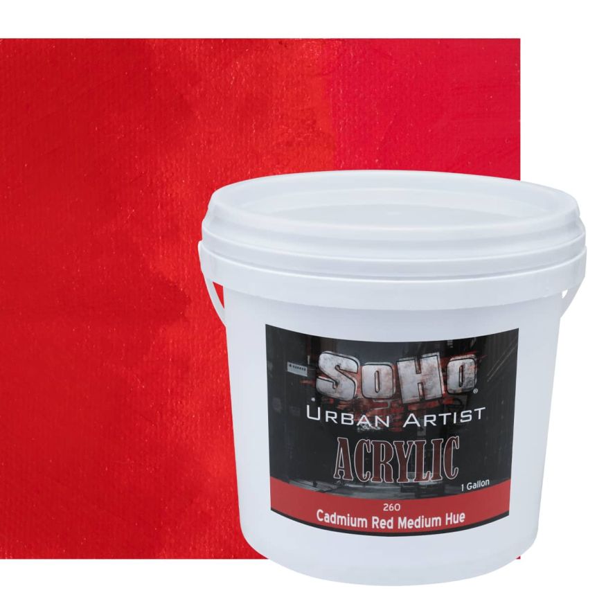 SoHo Urban Artists Heavy Body Acrylic - Cadmium Red Medium Hue, 1 Gallon