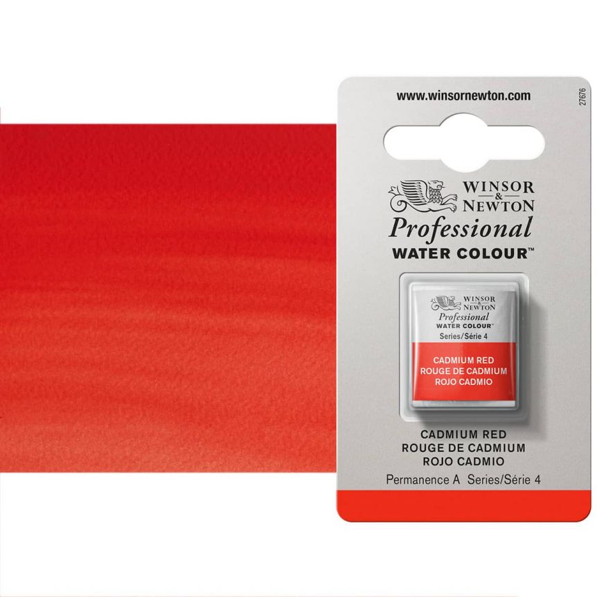 Winsor & Newton Professional Watercolor Half Pan - Cadmium Red