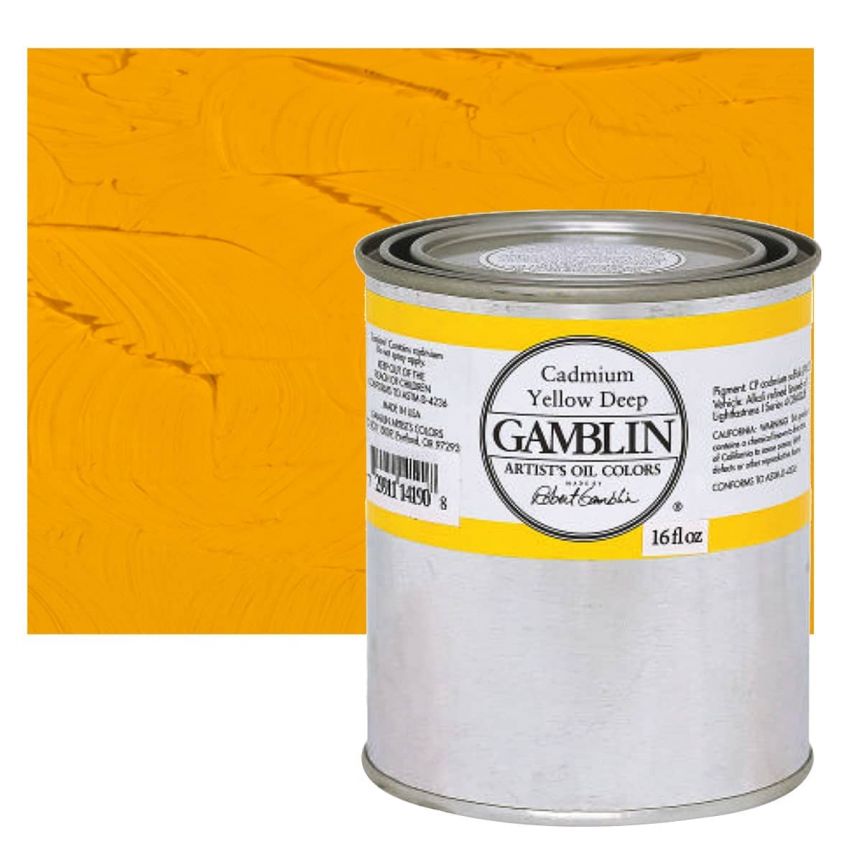 Gamblin Artists Oil - Cadmium Yellow Deep, 16oz Can
