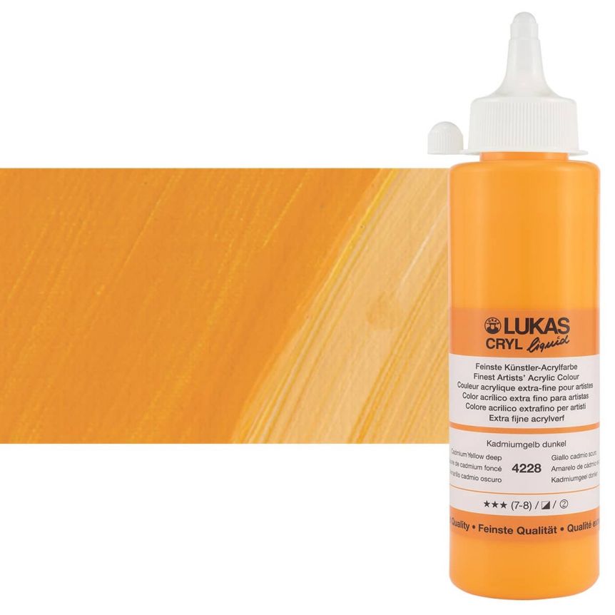 Cryl Liquid Acrylics Cadmium Yellow Deep 250ml