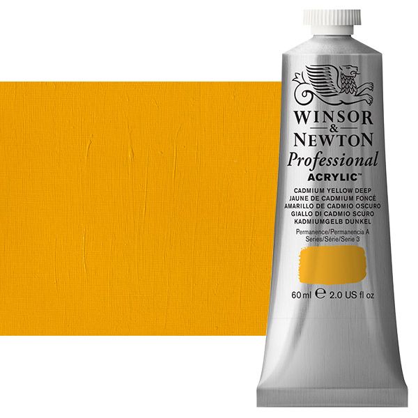 Winsor & Newton Professional Acrylic 60ml Cadmium Yellow Deep