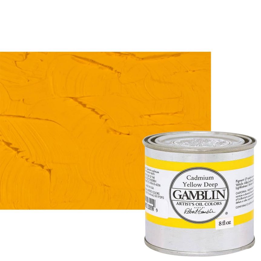 Gamblin Artists Oil - Cadmium Yellow Deep, 8oz Can