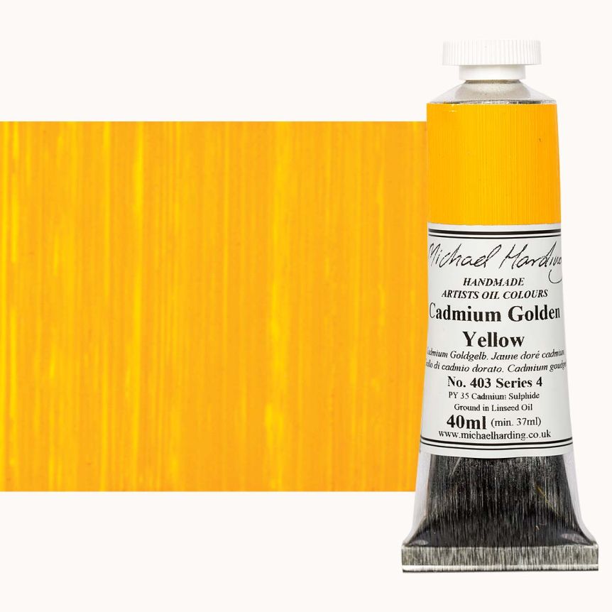 Michael Harding Oil Color - Cadmium Yellow Golden, 40ml Tube