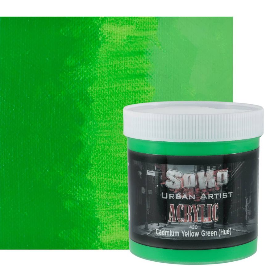 SoHo Urban Artists Heavy Body Acrylic Cadmium Yellow Green Hue 500ml