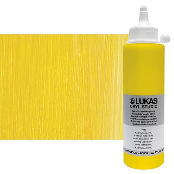 Cryl Studio Acrylic Paint - Cadmium Yellow Hue, 250ml Bottle