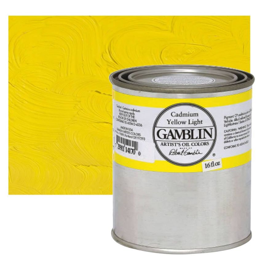 Gamblin Artists Oil - Cadmium Yellow Light, 16oz Can