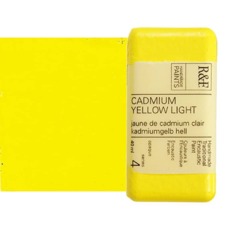 R&F Encaustic Handmade Paint 40 ml Block - Cadmium Yellow Light