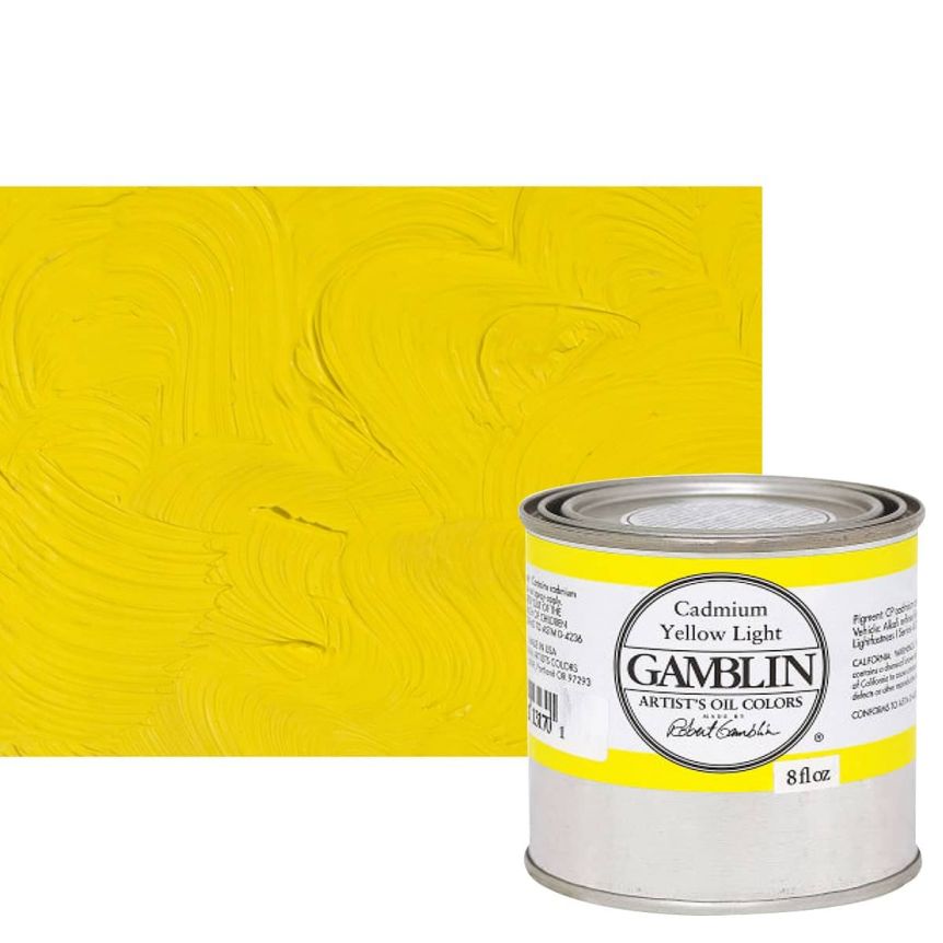 Gamblin Artists Oil - Cadmium Yellow Light, 8oz Can