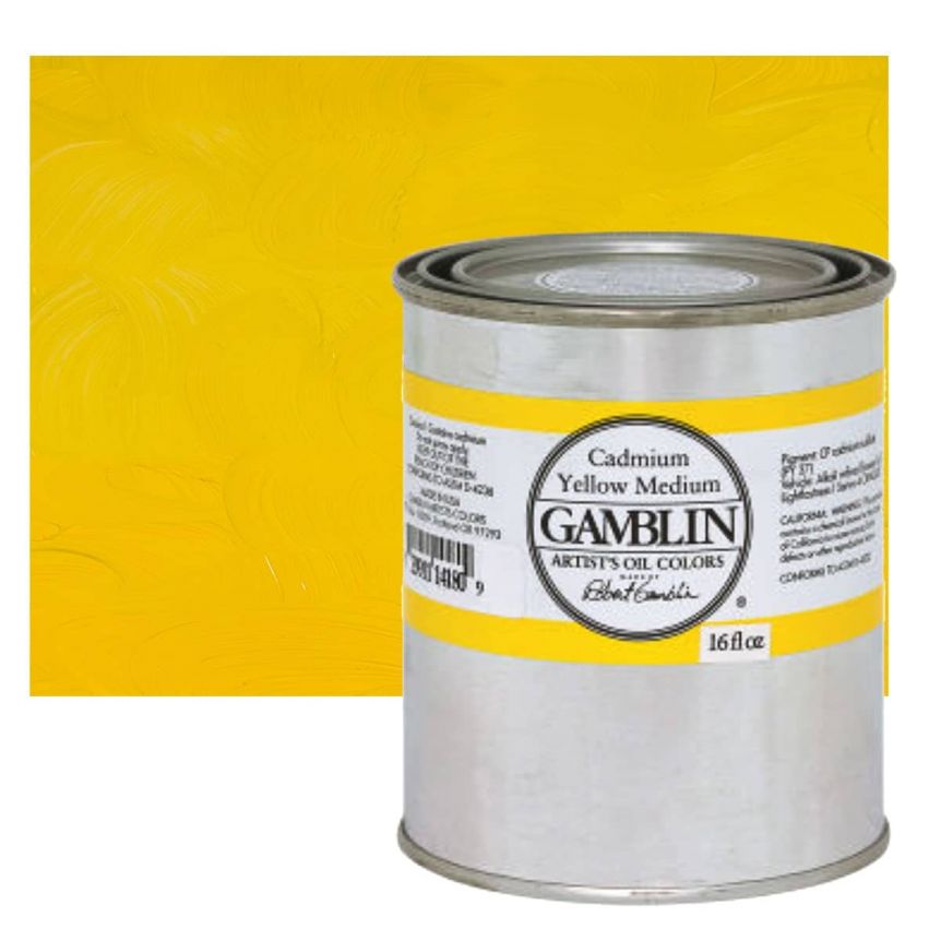 Gamblin Artists Oil - Cadmium Yellow Medium, 16oz Can