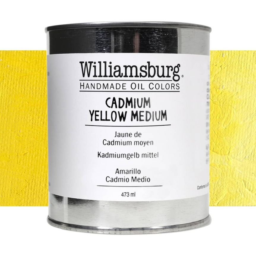 Williamsburg Handmade Oil Paint - Cadmium Yellow Medium, 473ml