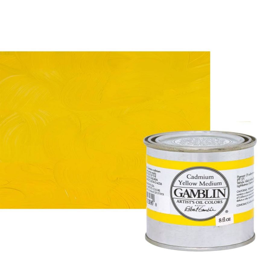 Gamblin Artists Oil - Cadmium Yellow Medium, 8oz Can