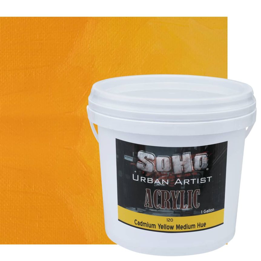 SoHo Urban Artists Heavy Body Acrylic - Cadmium Yellow Medium Hue, 1 Gallon