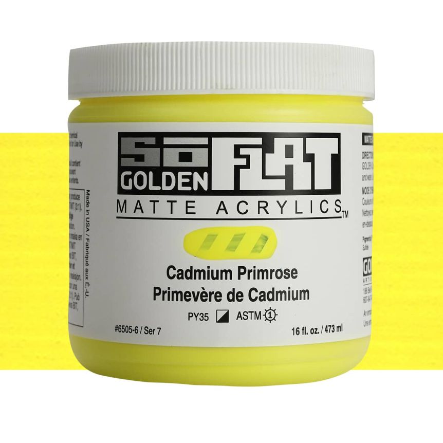 Golden SoFlat Matte Acrylic 16 oz Cadmium Primrose