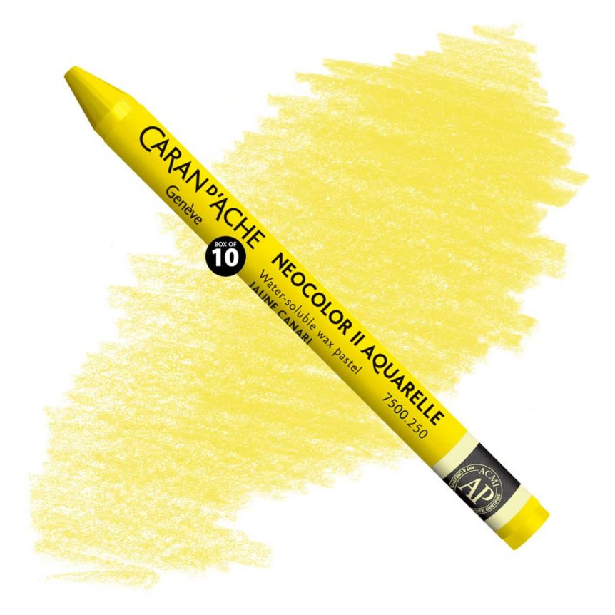 Caran d'Ache Neocolor II Water-Soluble Wax Pastels - Canary Yellow, No. 250 (Box of 10)