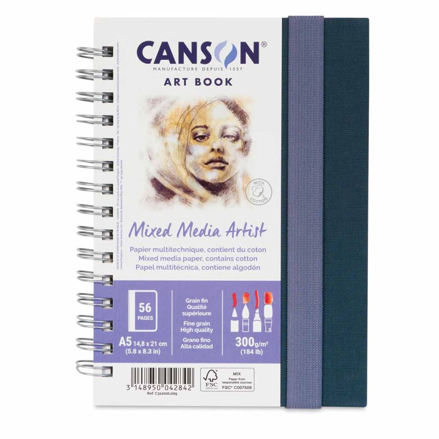 Canson Artist Series Mixed Media Art Book 5.8"x8.3", 56 Pages