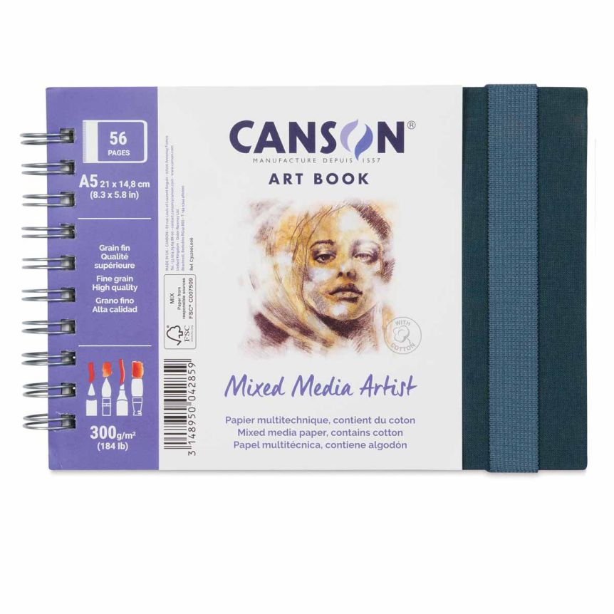 Canson Artist Series Mixed Media Art Book 8.3"x5.8", 56 Pages