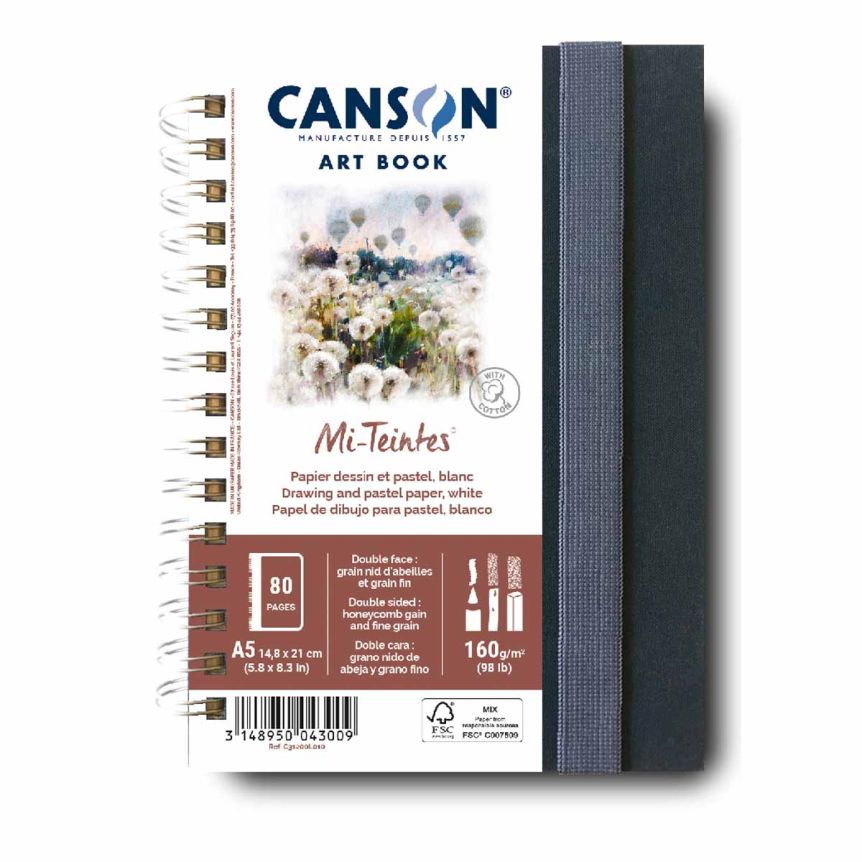Canson Mi-Teintes Art Book 5.8"x8.3", 80 Pages White