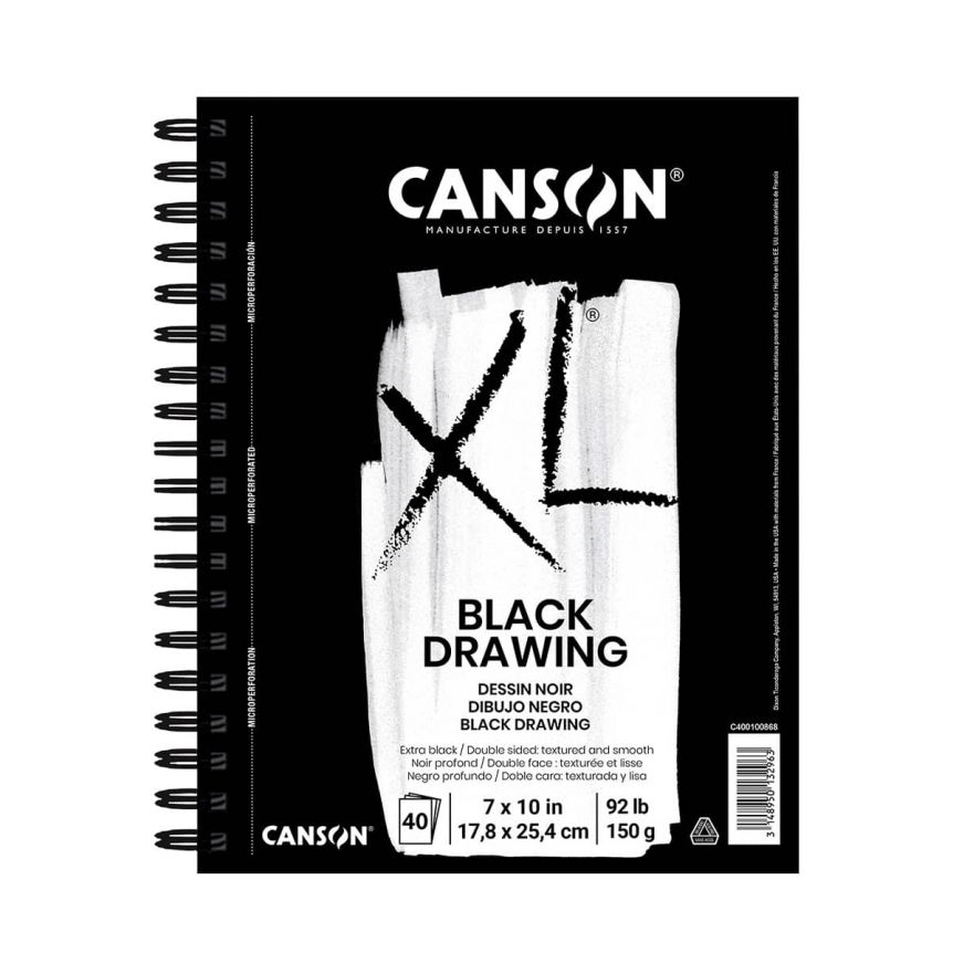 Canson XL Black Drawing Pad 7"x10"