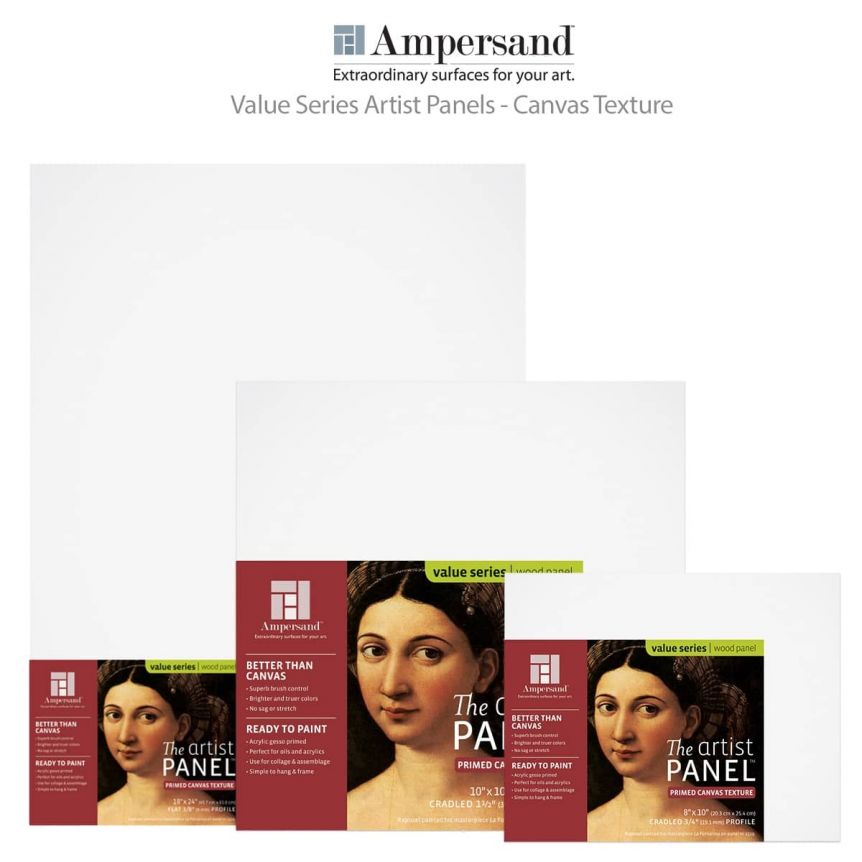 Ampersand Artist Panels Canvas Texture Packs of 5