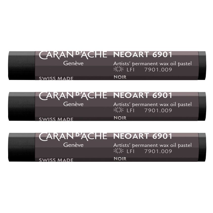 NEOART 6901 Wax Oil Pastel Black #009 Box of 3