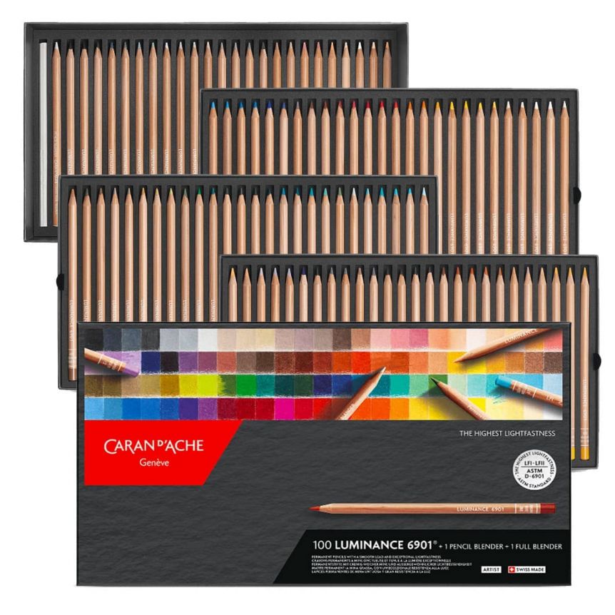 Caran d'Ache Luminance Set of 100 Colored Pencils + Blenders
