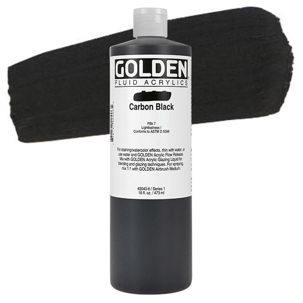 GOLDEN Fluid Acrylics Carbon Black 16 oz