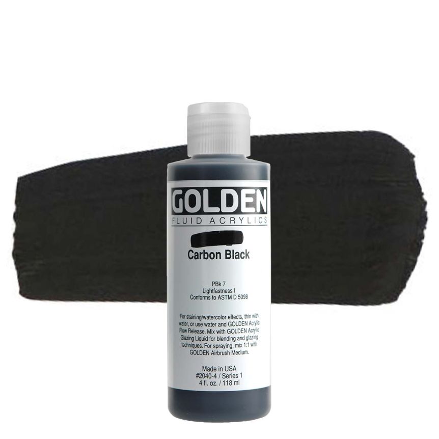 GOLDEN Fluid Acrylics Carbon Black, 4oz