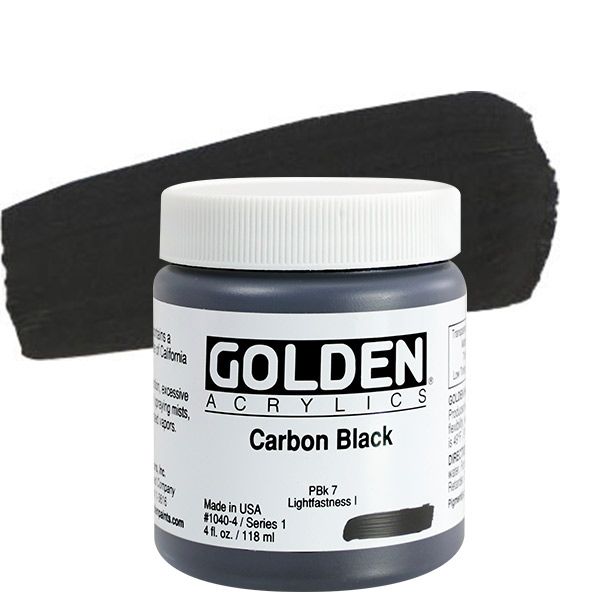 GOLDEN Heavy Body Acrylics - Carbon Black, 4oz Jar
